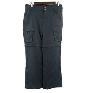 Prana Pants Womens Size 8 Gray Convertible Nylon Outdoor Hiking Camping 32x29